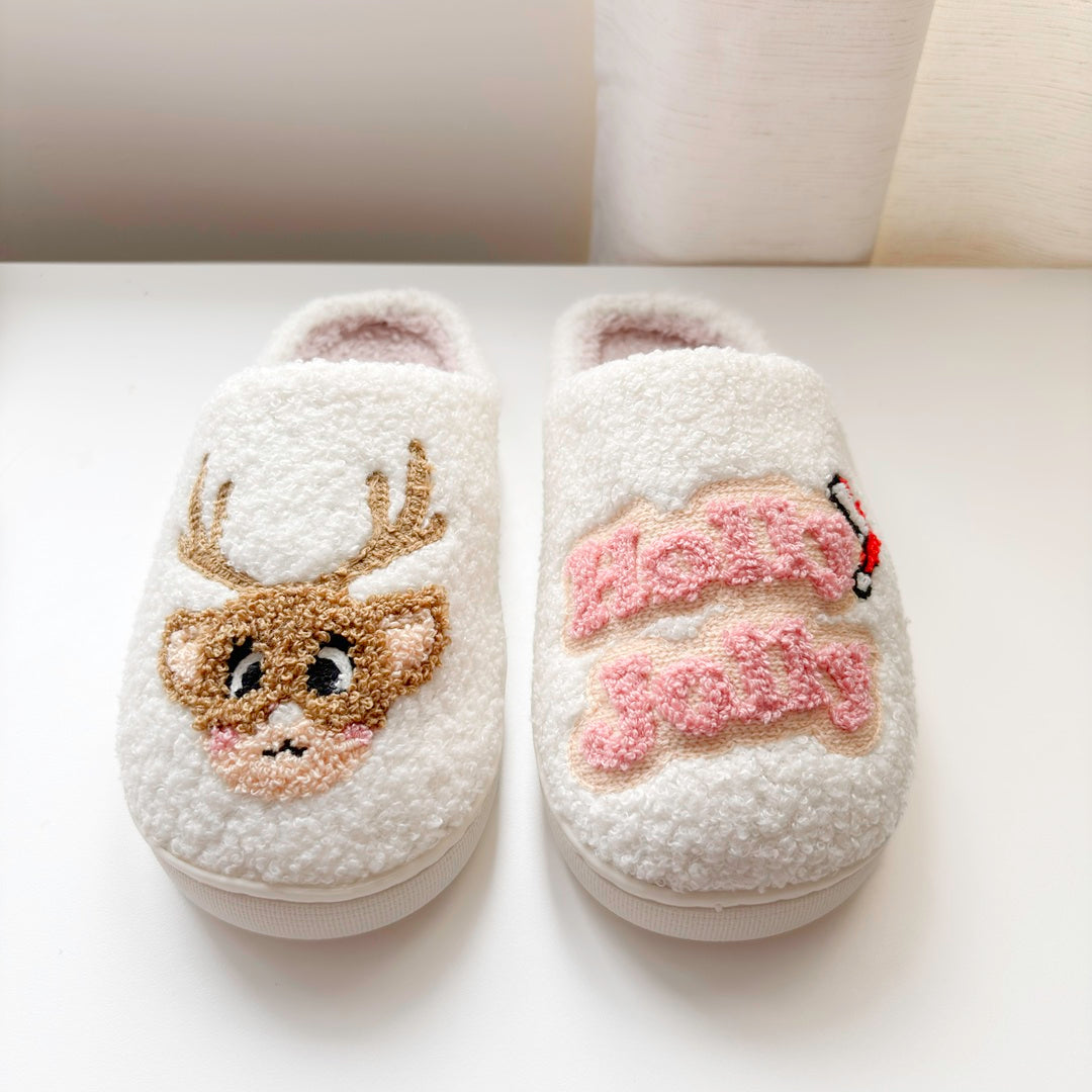 Festive Embroidered Slip-On Slippers — view 5