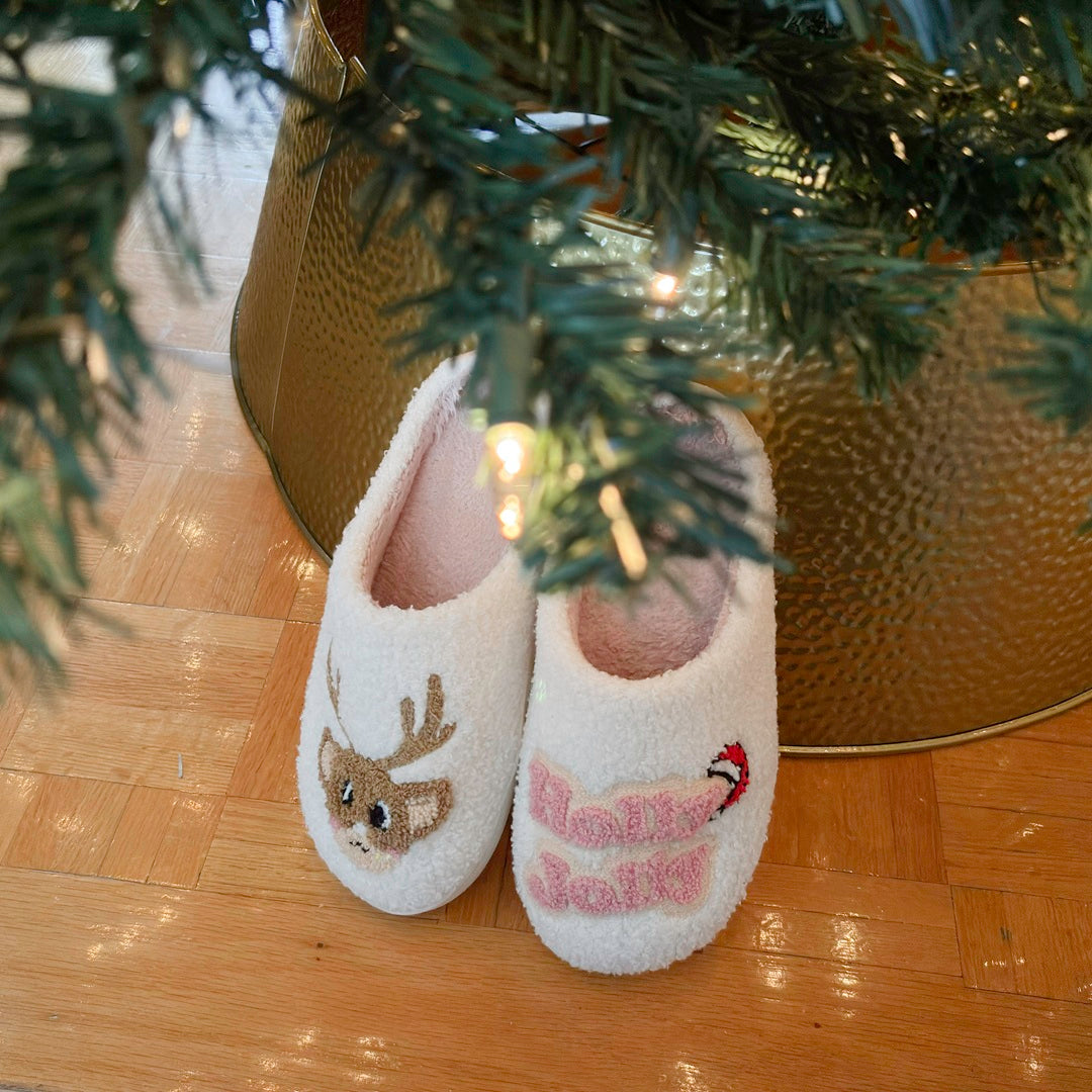 Festive Embroidered Slip-On Slippers — view 6