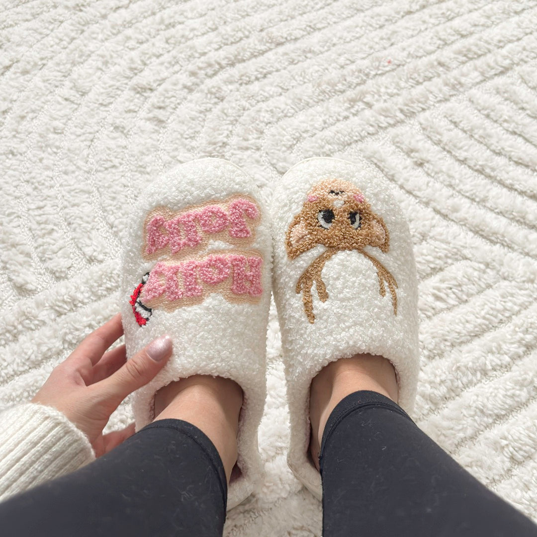 Festive Embroidered Slip-On Slippers — view 8
