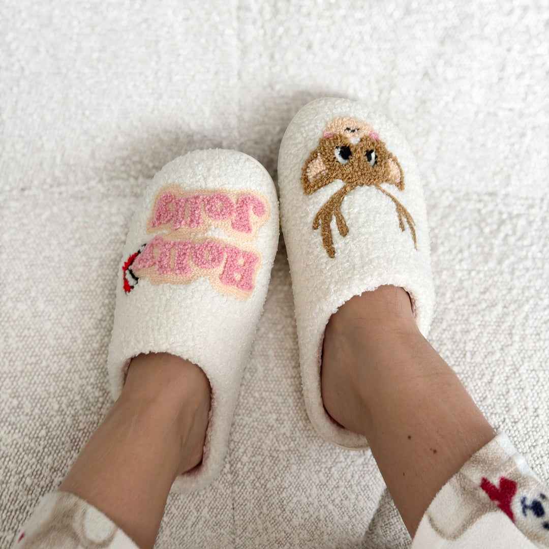 Festive Embroidered Slip-On Slippers — view 9