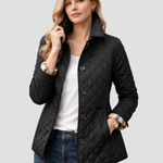 Women’s Quilted Button-Front Jacket with Collar — view 1
