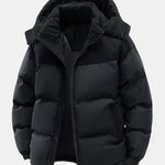 Men’s Padded Jacket with Corduroy Panels and Stand Collar — view 2