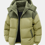 Men’s Padded Jacket with Corduroy Panels and Stand Collar — view 3