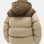 Men’s Padded Jacket with Corduroy Panels and Stand Collar — view 6
