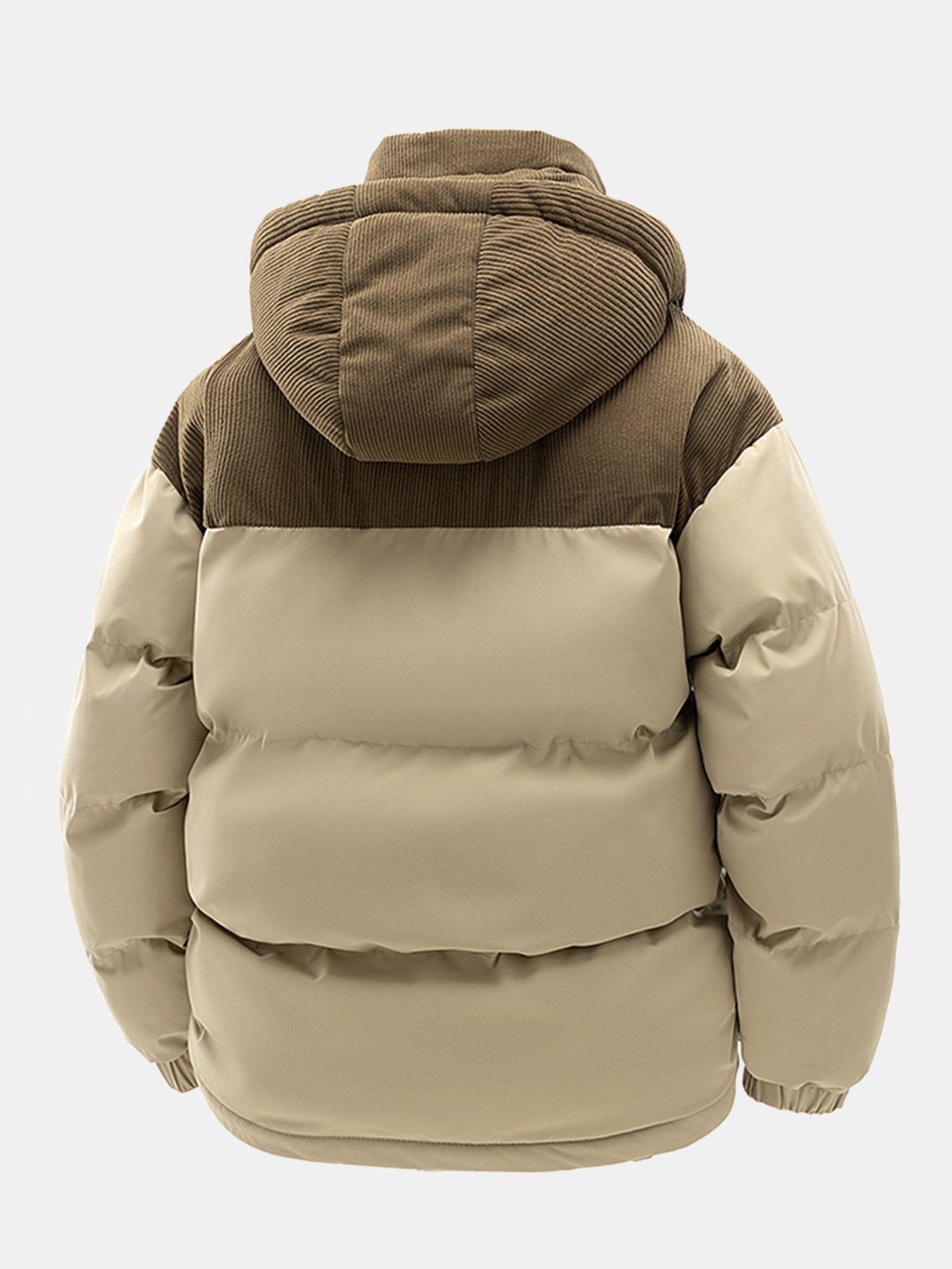 Men’s Padded Jacket with Corduroy Panels and Stand Collar — view 6