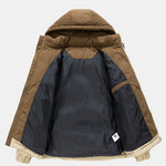 Men’s Padded Jacket with Corduroy Panels and Stand Collar — view 7