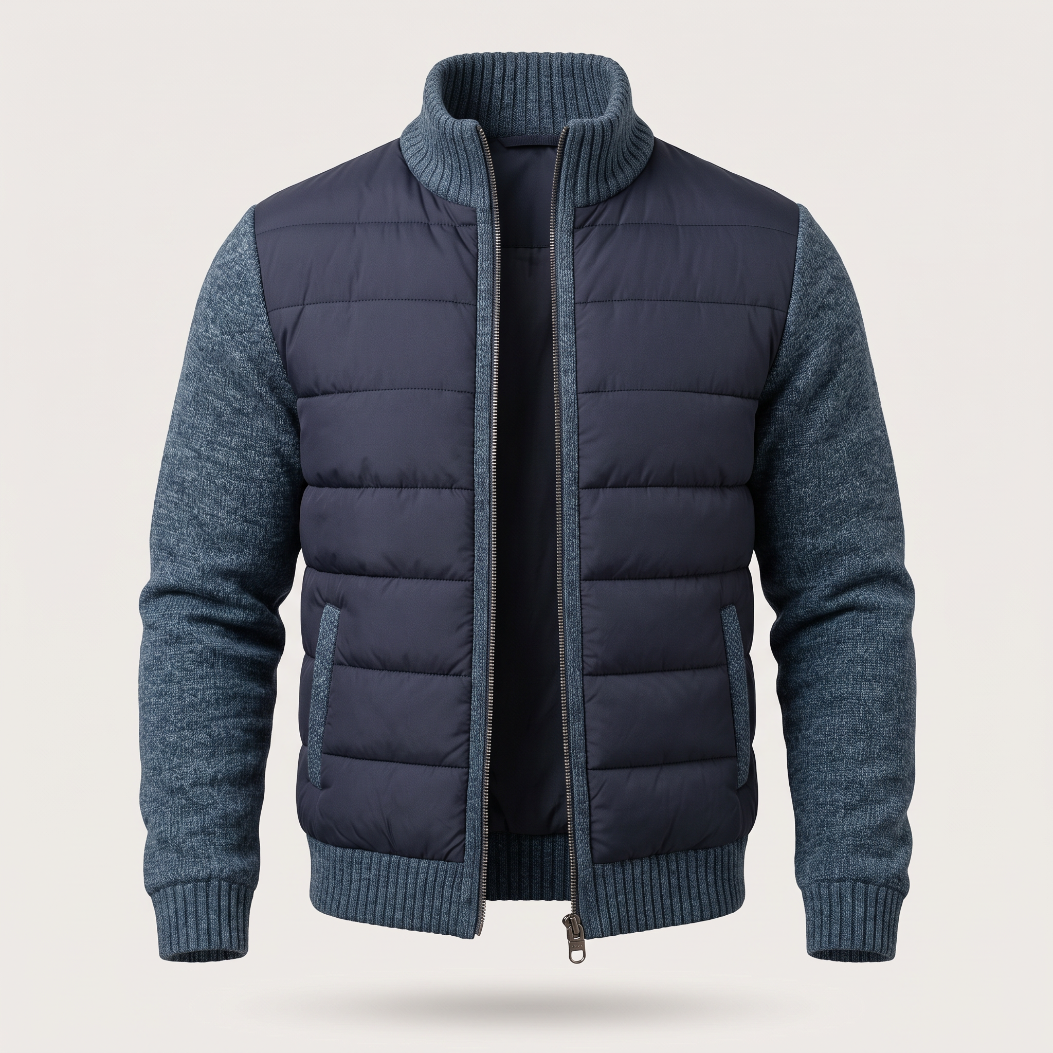 Men’s Hybrid Puffer Jacket with Knit Sleeves — view 3