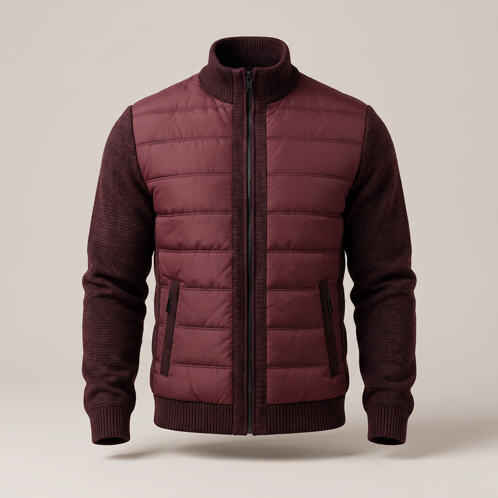 Men’s Hybrid Puffer Jacket with Knit Sleeves — view 4
