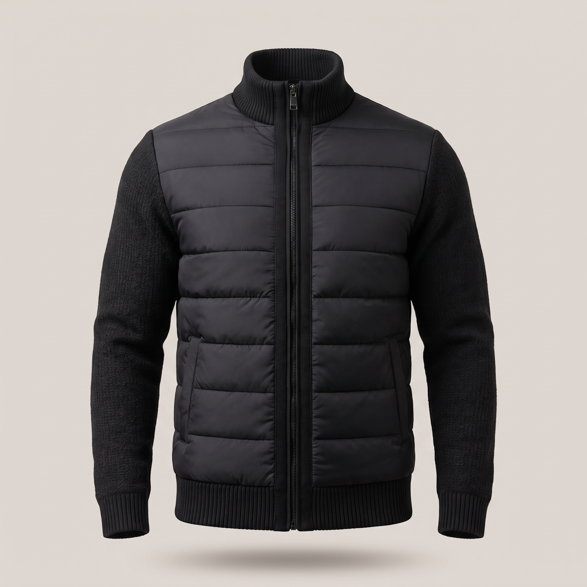 Men’s Hybrid Puffer Jacket with Knit Sleeves — view 5