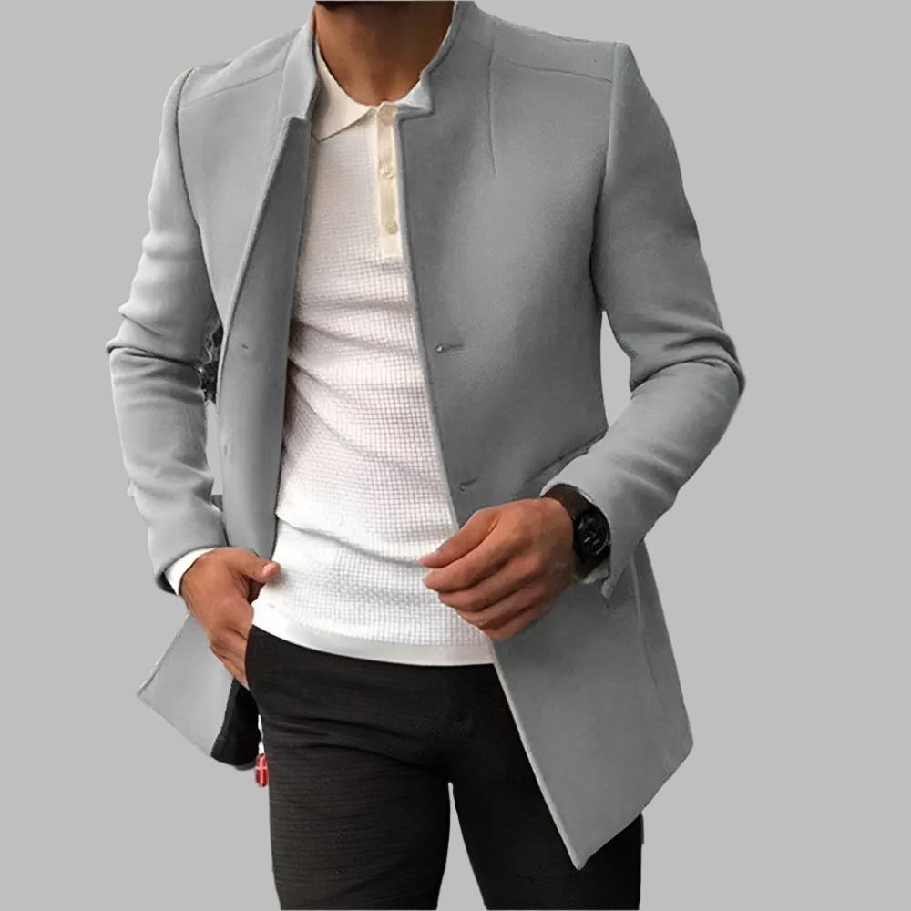 Men’s Tailored Stand-Collar Coat — view 3