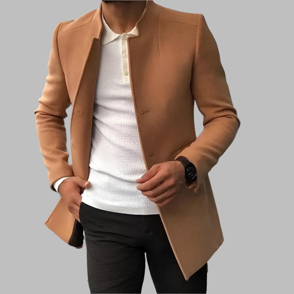 Men’s Tailored Stand-Collar Coat — view 4