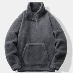 Men’s Teddy Fleece Quarter-Zip Sweatshirt with Kangaroo Pocket — view 1
