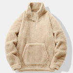 Men’s Teddy Fleece Quarter-Zip Sweatshirt with Kangaroo Pocket — view 2