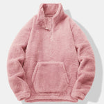 Men’s Teddy Fleece Quarter-Zip Sweatshirt with Kangaroo Pocket — view 4