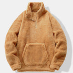 Men’s Teddy Fleece Quarter-Zip Sweatshirt with Kangaroo Pocket — view 5