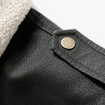 Men’s Faux Leather Aviator Bomber Jacket with Sherpa Collar — view 5