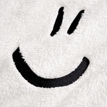 Men’s White Teddy Fleece Sweatshirt with Embroidered Smiley — view 4