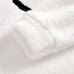 Men’s White Teddy Fleece Sweatshirt with Embroidered Smiley — view 5
