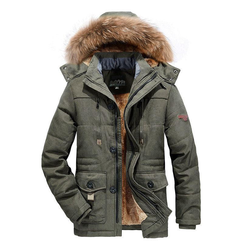 Men’s Utility Parka with Teddy Fleece Lining and Detachable Hood — view 1