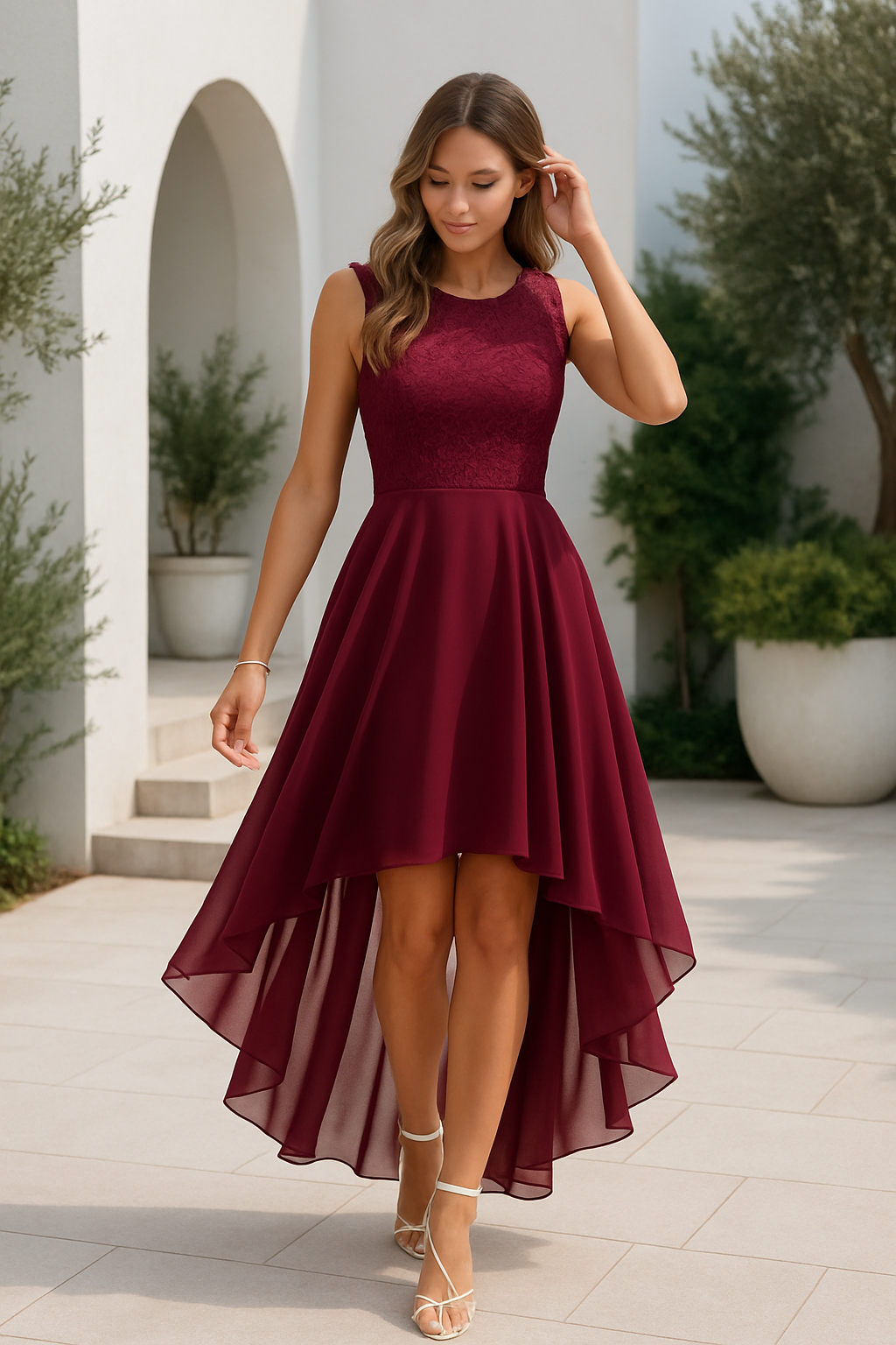 Women’s Sleeveless High-Low Evening Dress — view 2
