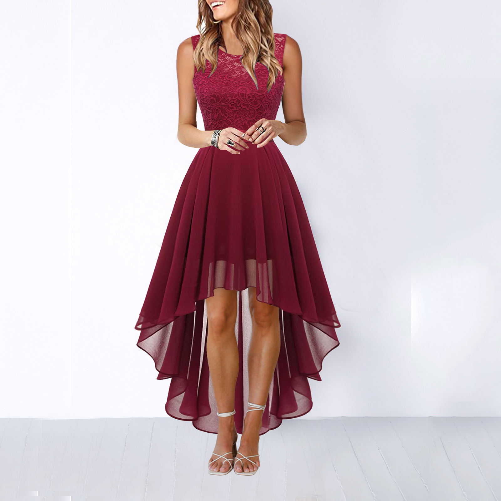 Women’s Sleeveless High-Low Evening Dress — view 9