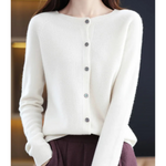 Women's O-Neck Button-Front Knit Cardigan — view 5