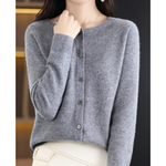 Women's O-Neck Button-Front Knit Cardigan — view 7