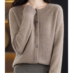 Women's O-Neck Button-Front Knit Cardigan — view 10