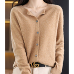 Women's O-Neck Button-Front Knit Cardigan — view 11
