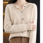 Women's O-Neck Button-Front Knit Cardigan — view 15
