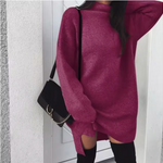 Oversized High-Neck Knitted Mini Dress — view 1