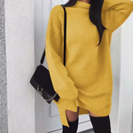 Oversized High-Neck Knitted Mini Dress — view 2