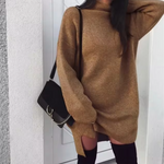 Oversized High-Neck Knitted Mini Dress — view 6