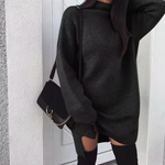 Oversized High-Neck Knitted Mini Dress — view 9