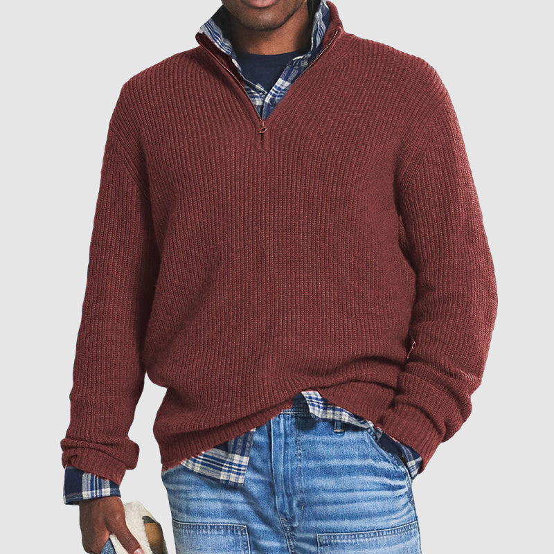 Men’s Slim-Fit Cashmere Half-Zip Sweater — view 6