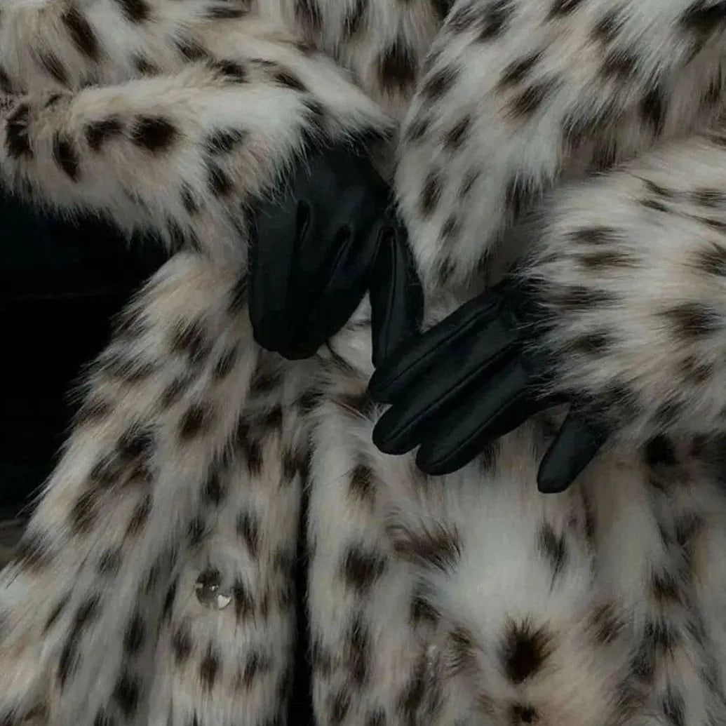 Women's Longline Leopard Print Faux Fur Coat — view 4