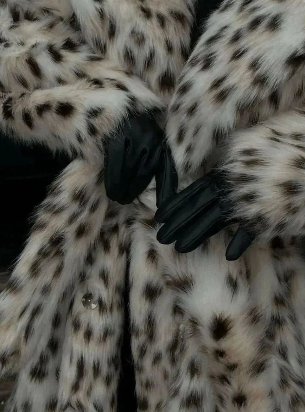 Women's Longline Leopard Print Faux Fur Coat — view 4