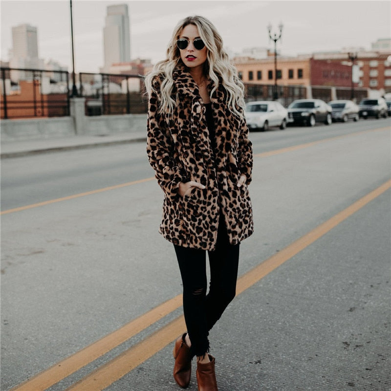 Women's Leopard Print Hooded Coat — view 2