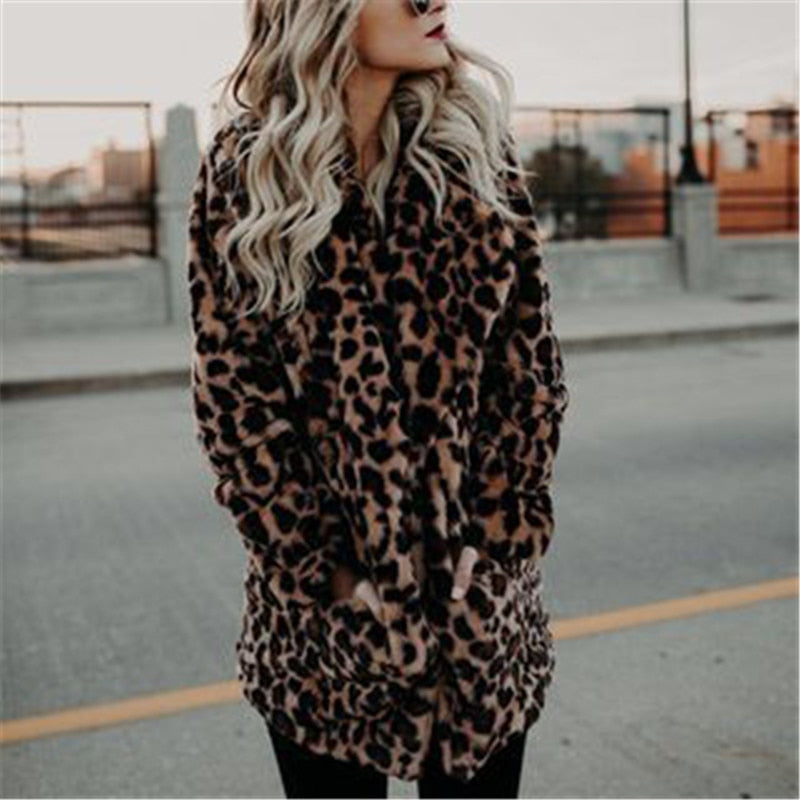 Women's Leopard Print Hooded Coat — view 3