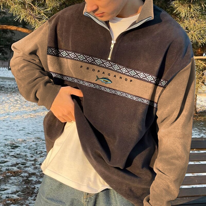 High-Collar Half-Zip Pullover — view 2