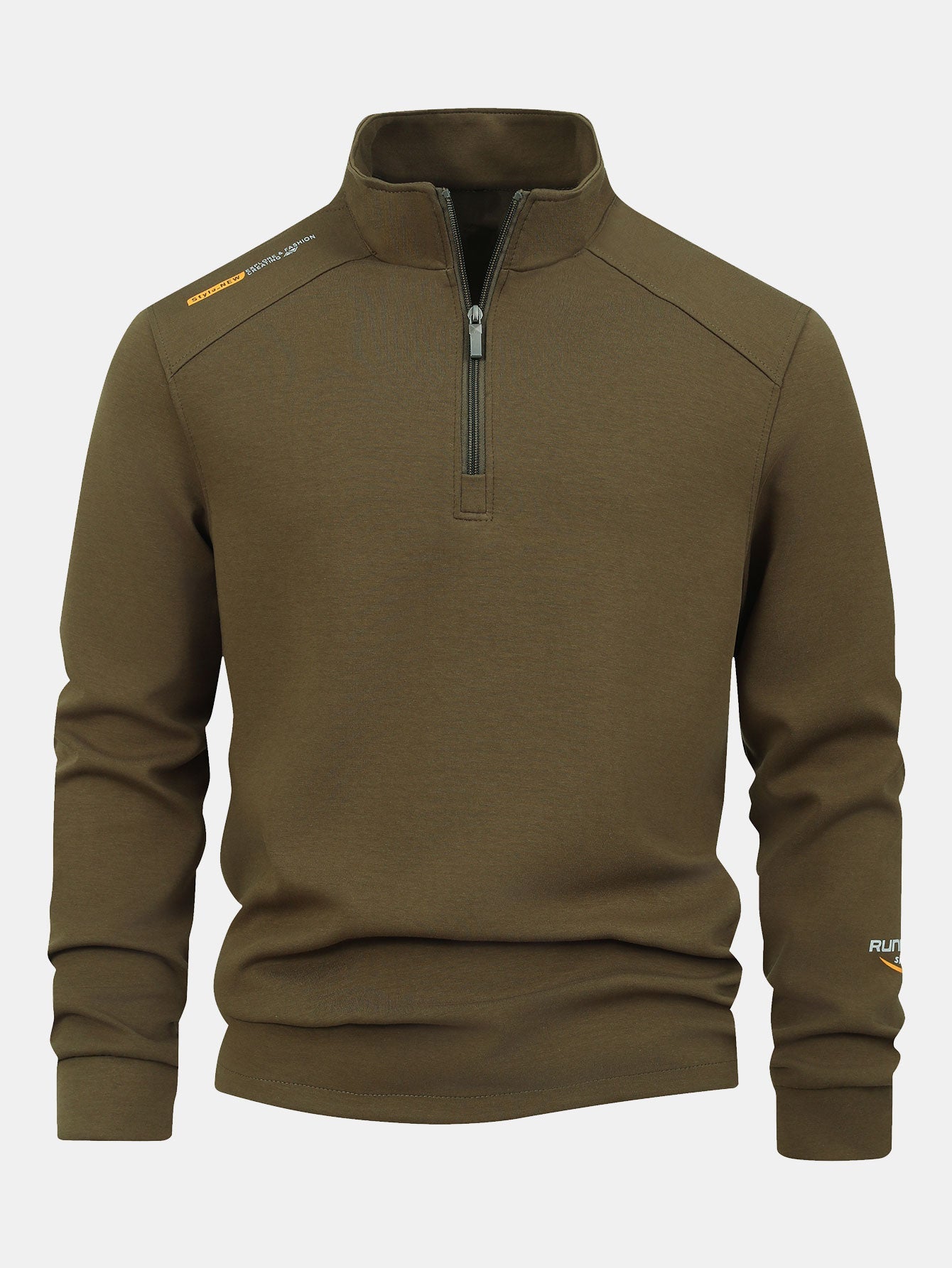 Men’s Quarter-Zip Sweatshirt with Stand Collar — view 4