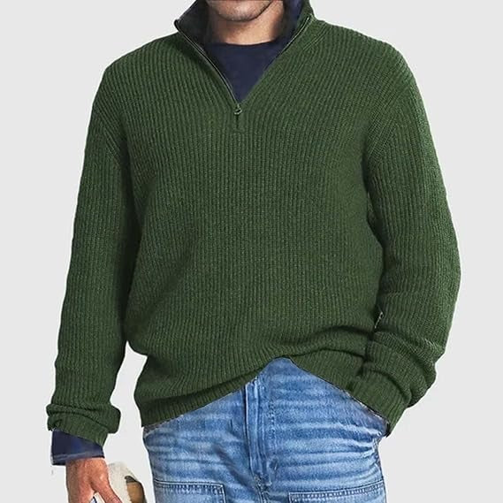 Men’s Long Quarter-Zip Sweater — view 4