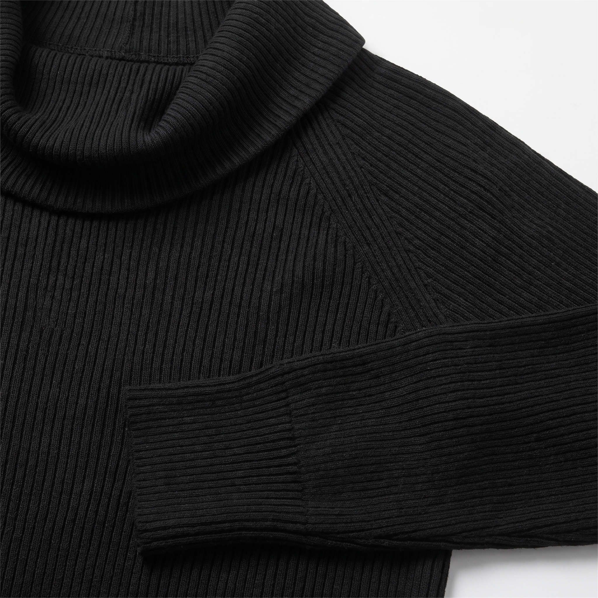 Relaxed Fit Cowl Neck Ribbed Knit Polyester Sweater Dress