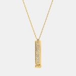 I Love You Necklace in Gold with closed stone-set pendant